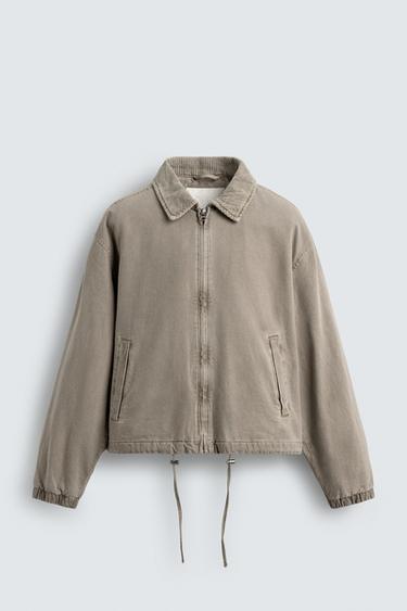 CONTRAST COLLAR PADDED JACKET - Beige by Zara