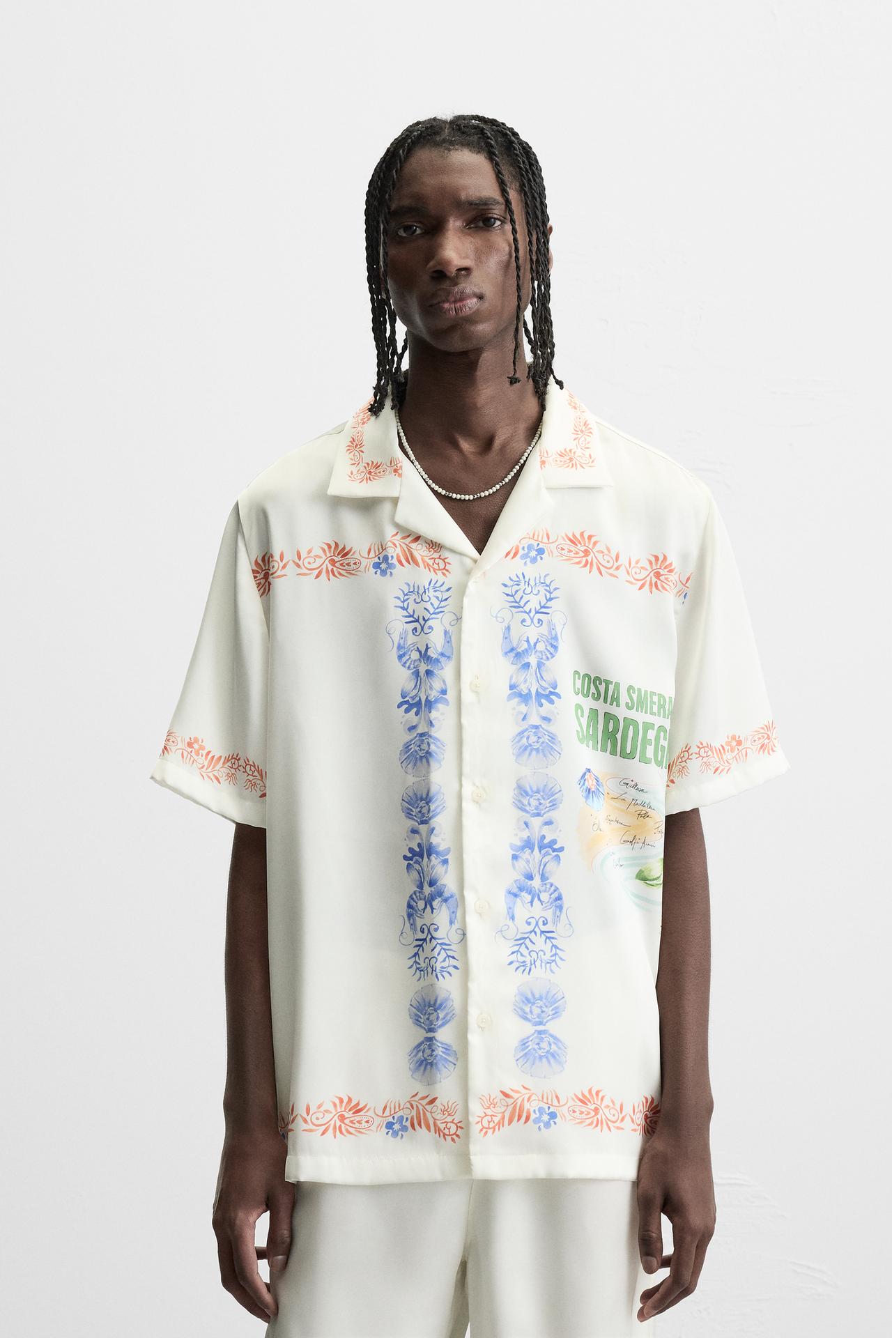 PRINTED SATIN SHIRT - White by Zara