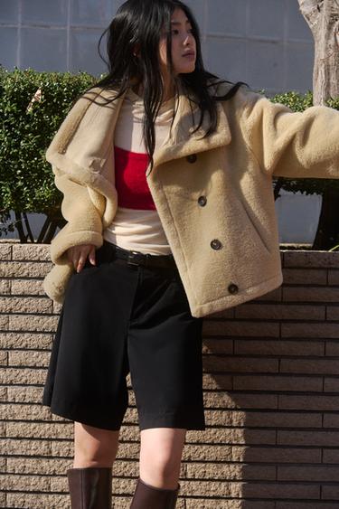 FLARED LONG BERMUDA SHORTS - Black by Zara