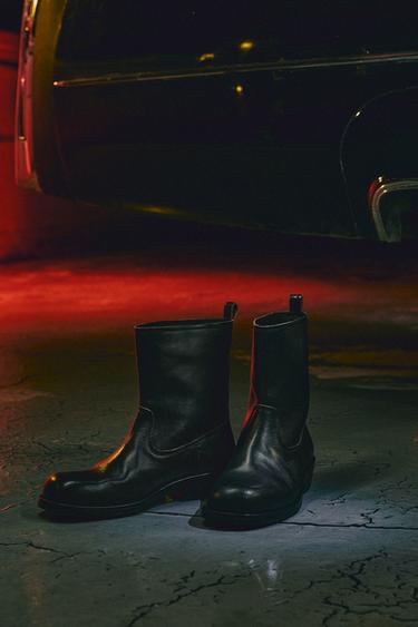LEATHER BOOTS - Black by Zara
