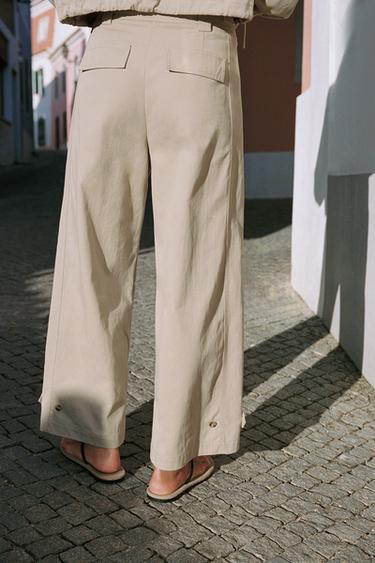 HIGH-WAIST CULOTTE TROUSERS - Mid-ecru by Zara - Image 4