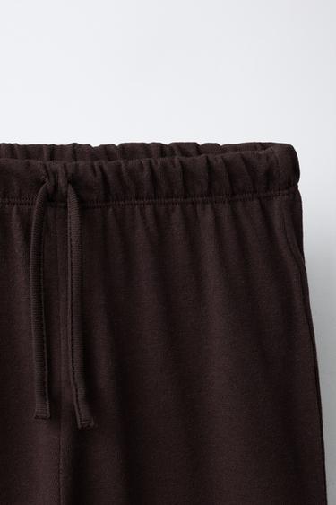 ENSEMBLE T-SHIRT ET PANTALON WIDE LEG UNIS - Marron de Zara - Image 7