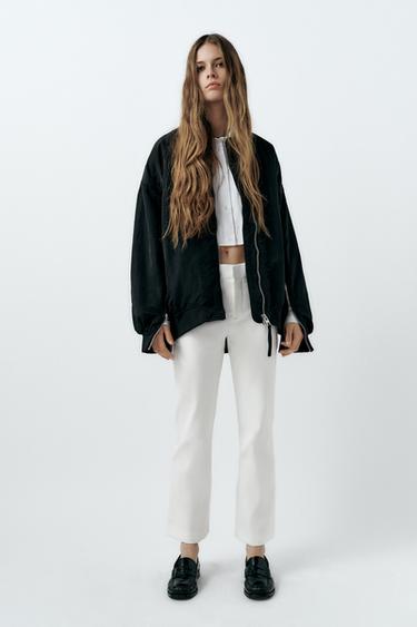 УКОРОЧЕННЫЕ БРЮКИ FLARE — ЭКРЮ от Zara — изображение 0