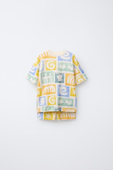 2-6 AÑOS/ PIJAMA ESTAMPADO FORMAS - Crudo de Zara