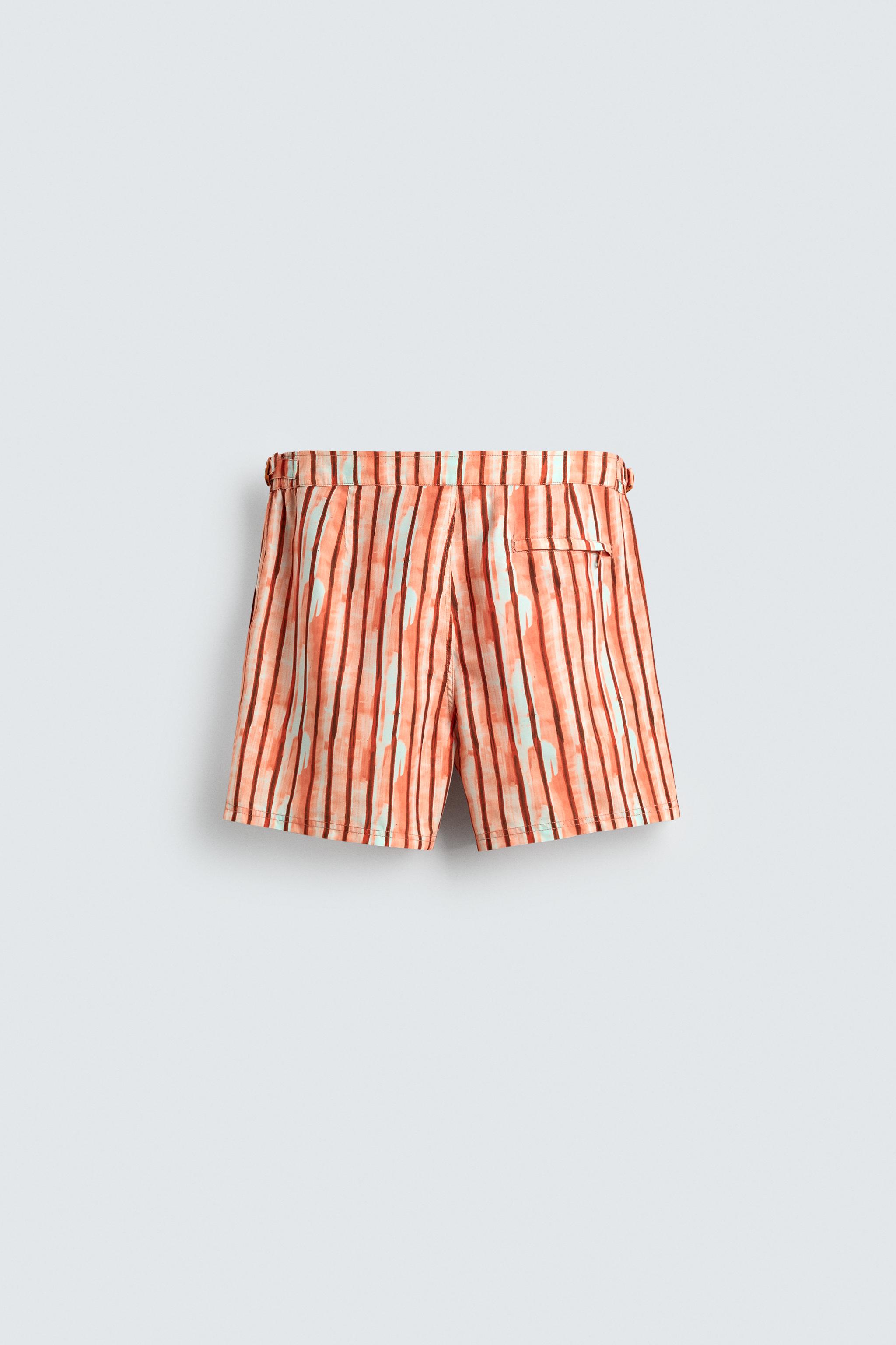 MAILLOT DE BAIN MI-LONG À RAYURES