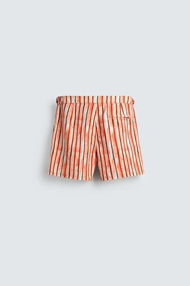 STRIPED SWIMMING TRUNKS - Orange by Zara - Image 6