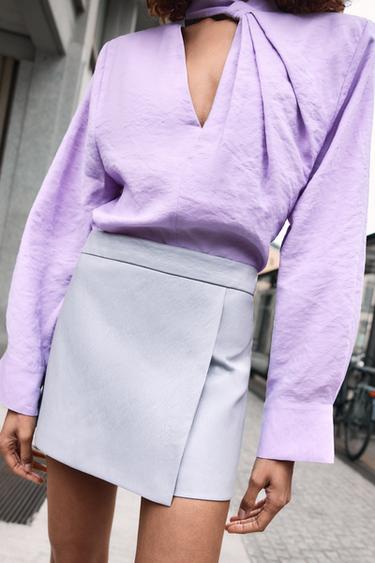 FLOWING SHOULDER-PAD BLOUSE - Mauve by Zara - Image 4