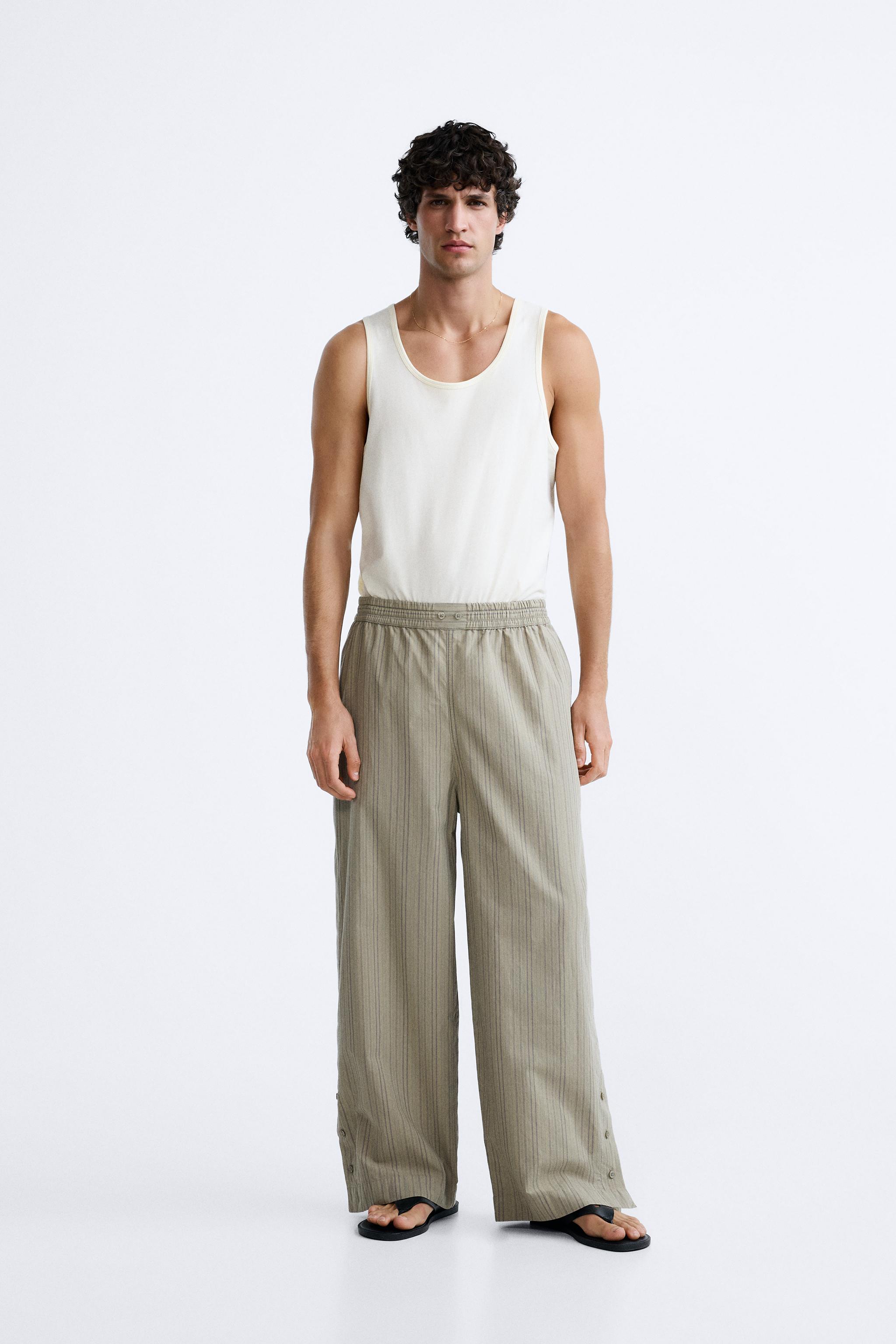 Zara striped best sale pants men