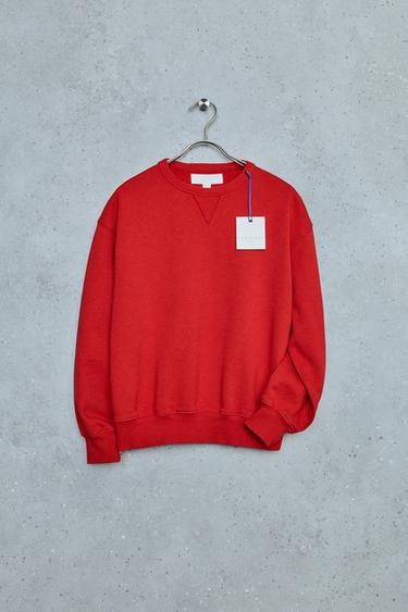 STORIESZ - TEXTURED SOLID SWEATSHIRT — Intense red 1