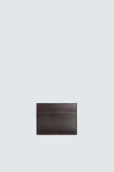 LEATHER CARD HOLDER - Brown by Zara