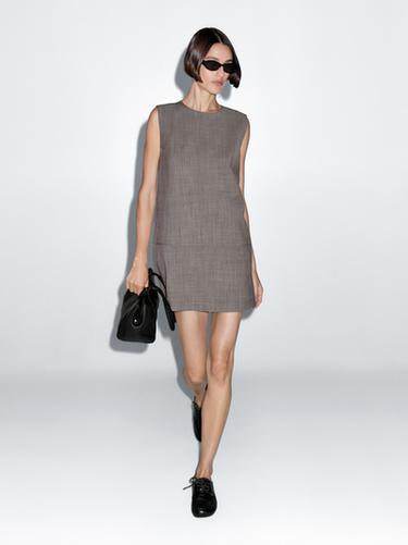 Vestido corto melange - Gris de Zara - Imagen 0