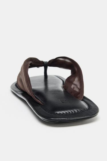 MESH FLAT SANDALS - Chocolate Brown by Zara - Image 4