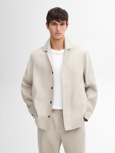 Sobrecamisa conjunto 100% lino - Beige de Zara