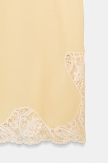 ZW COLLECTION LACE CAMISOLE TOP - Light yellow by Zara - Image 6