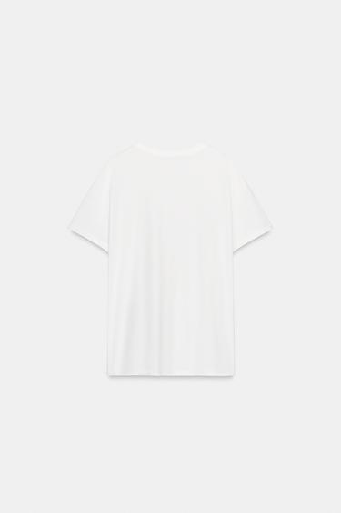 T-SHIRT OVERSIZE À POCHE - Blanc de Zara - Image 5