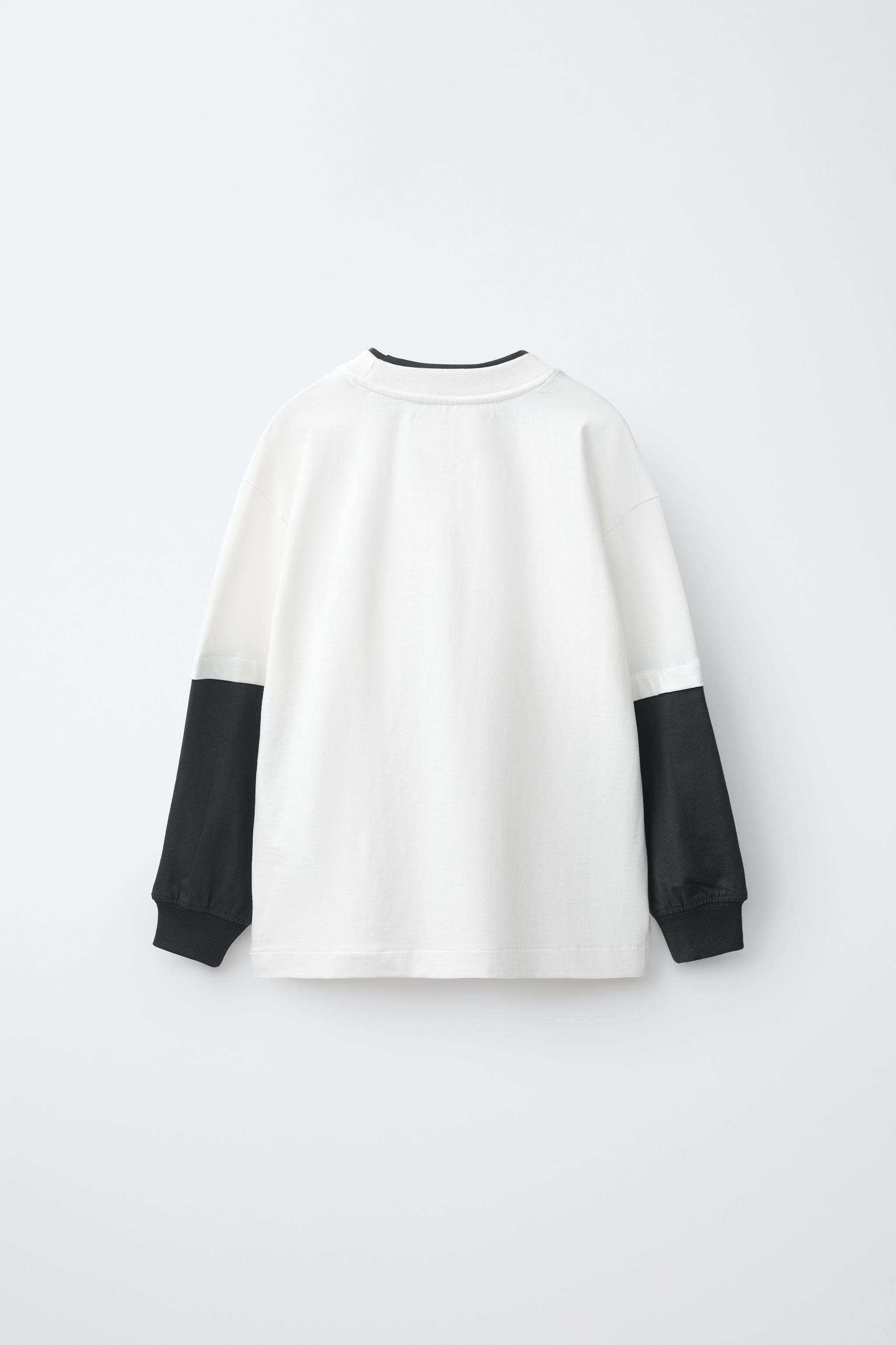 ダブルスリーブスポーティTシャツ - ホワイト | ZARA Japan / 日本