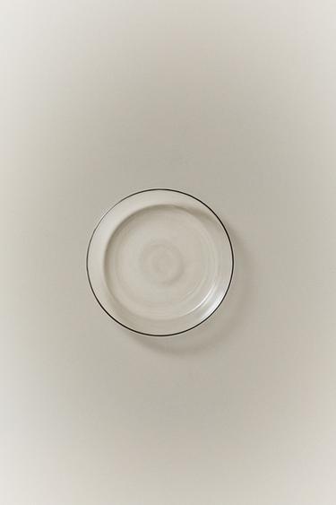 Zara BOROSILICATE GLASS SIDE PLATE WITH RIM - Silver