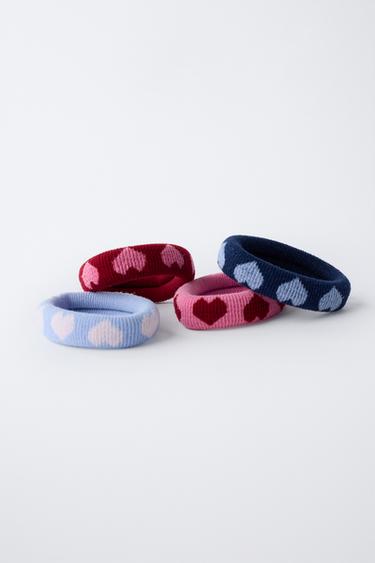 4-PACK OF HEART SCRUNCHIES - Ecru by Zara - Image 2