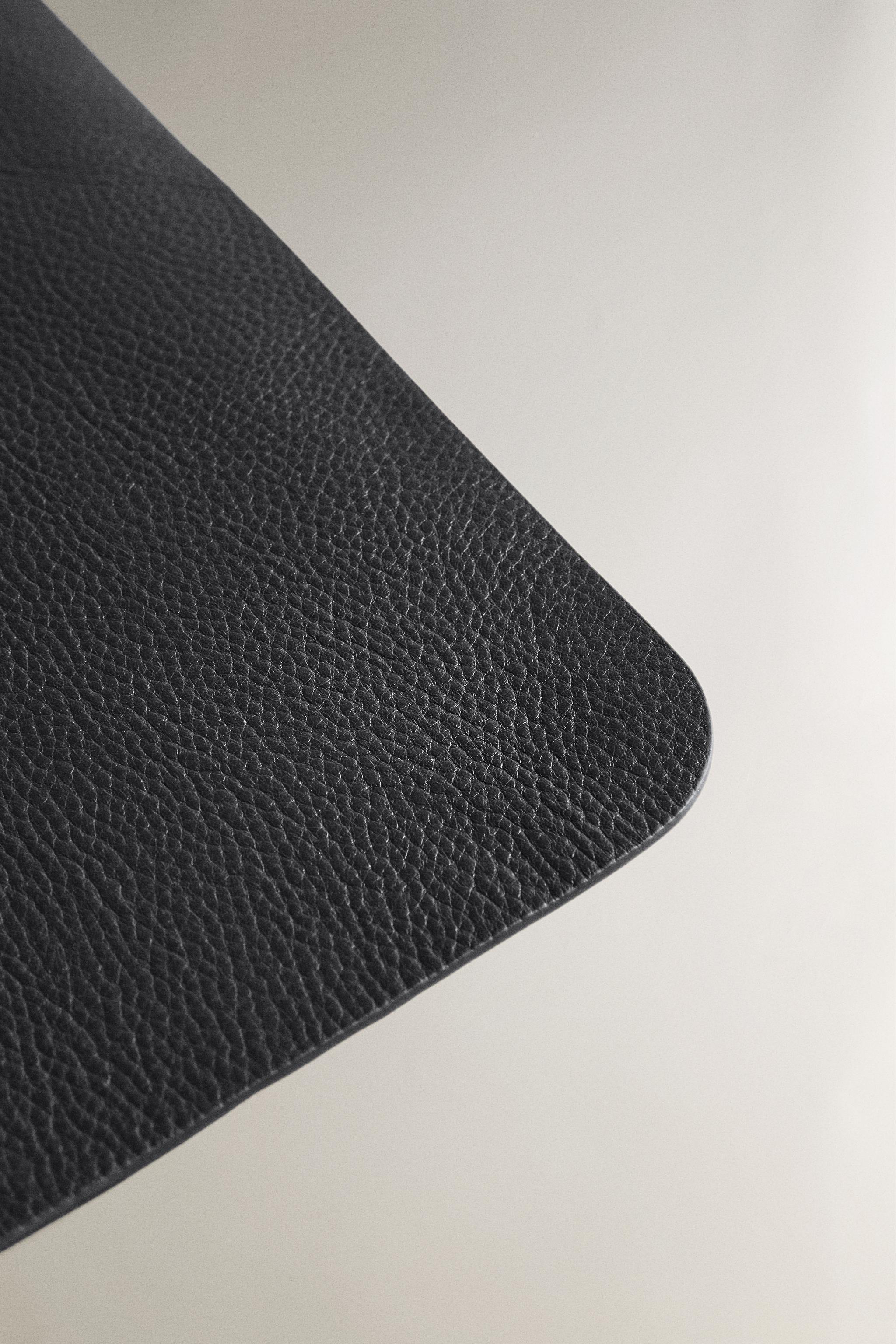 BLUE LEATHER DESK MAT — Blue