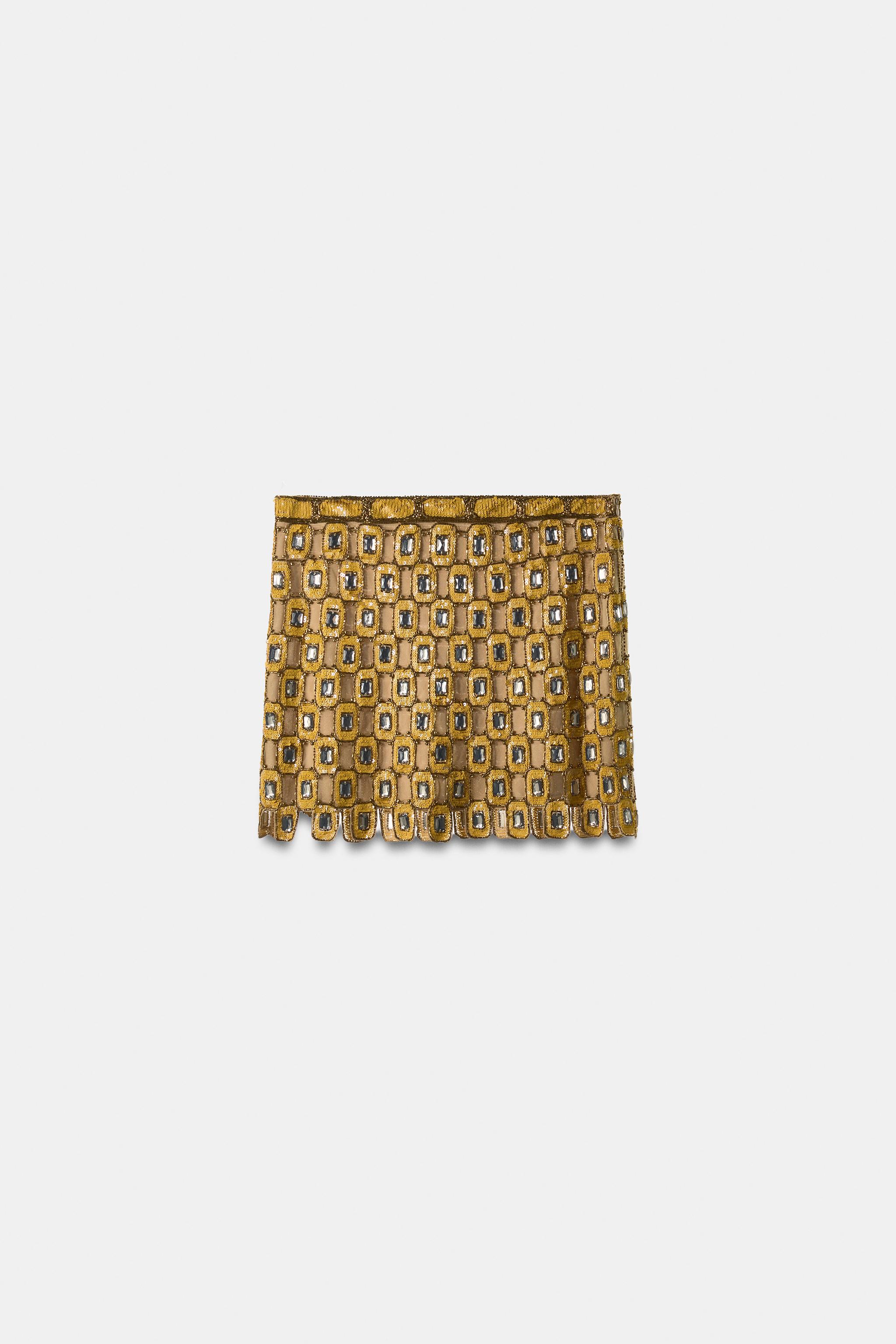 LIMITED EDITION BEADED EMBROIDERED MIDI SKIRT