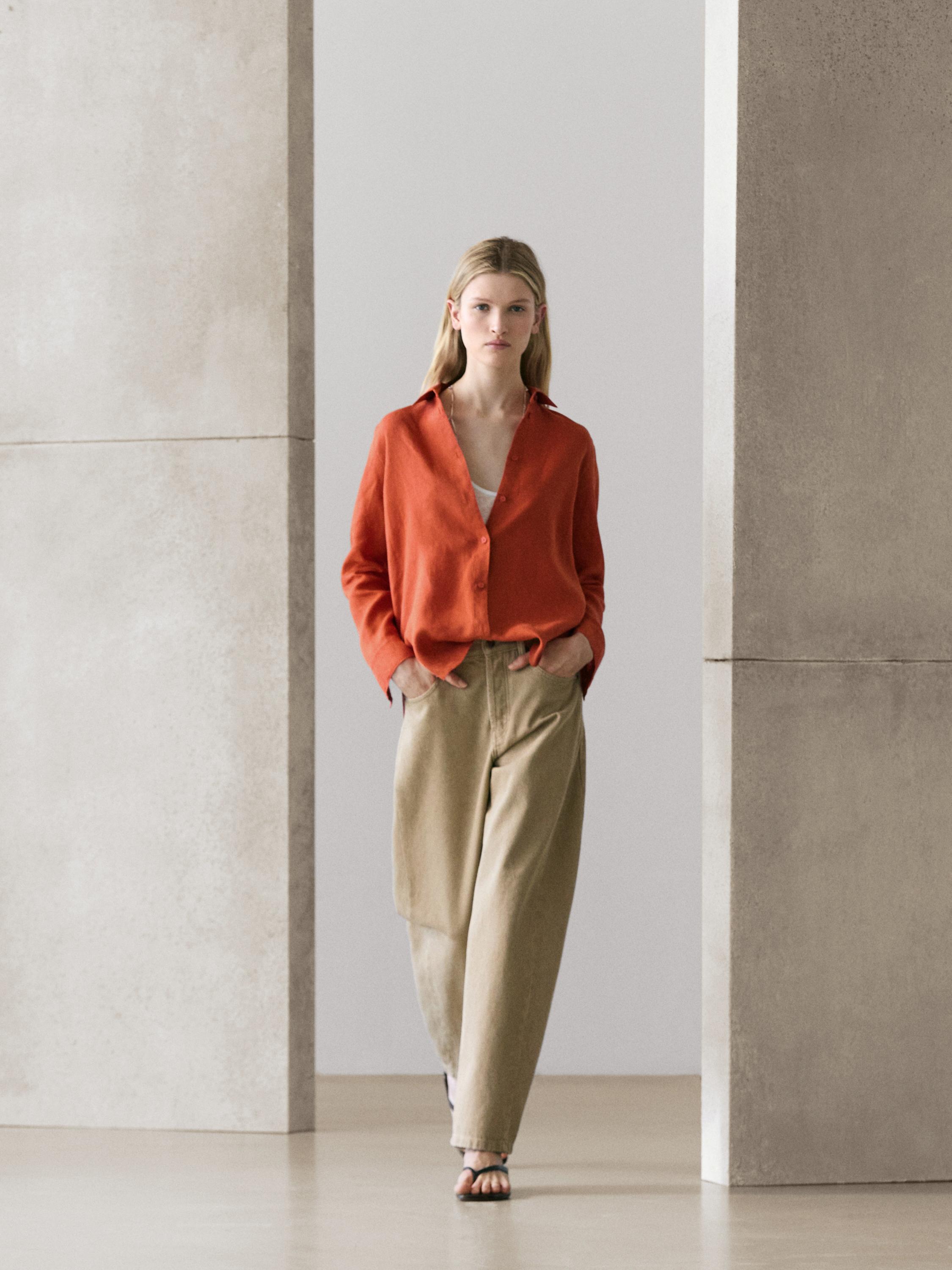 Flowing 100% linen shirt