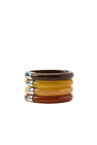 Zara PACK OF 4 ARTICULATED BRACELETS - Brown