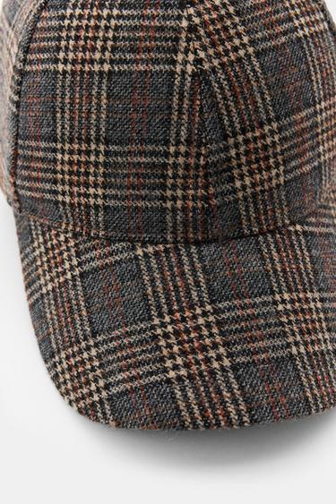 CHECK WOOL CAP - Grey by Zara - Image 3