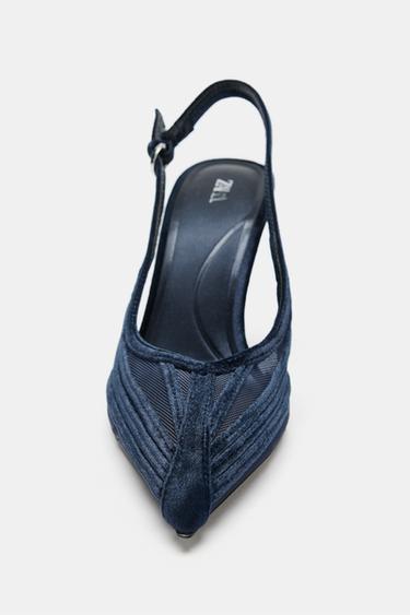 CHAUSSURES À TALONS COMBINÉS - Bleu de Zara - Image 4