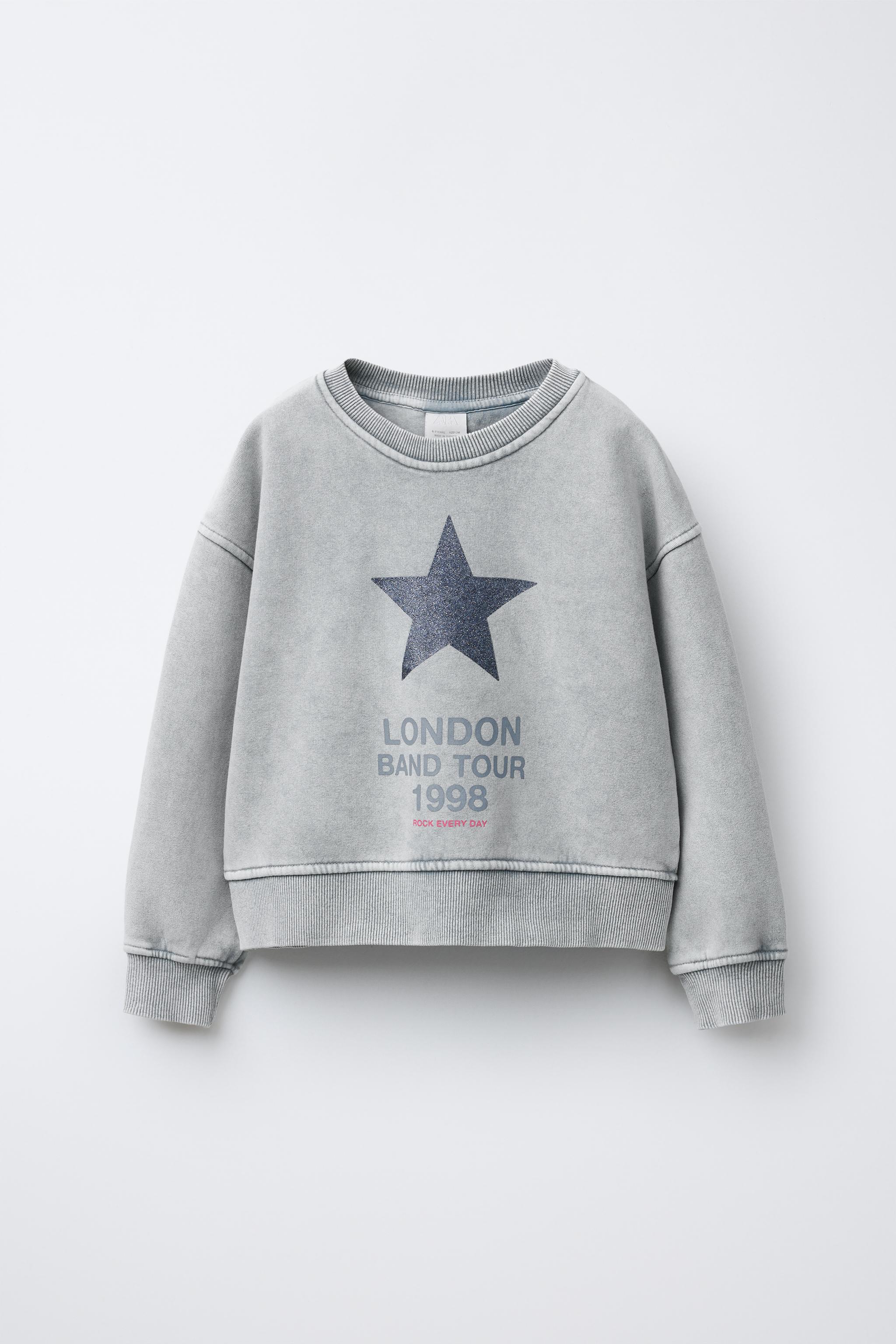 SWEAT EFFET DÉLAVÉ ÉTOILE BRILLANT