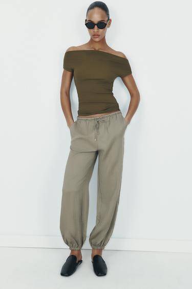 BOAT NECK T-SHIRT - Khaki by Zara