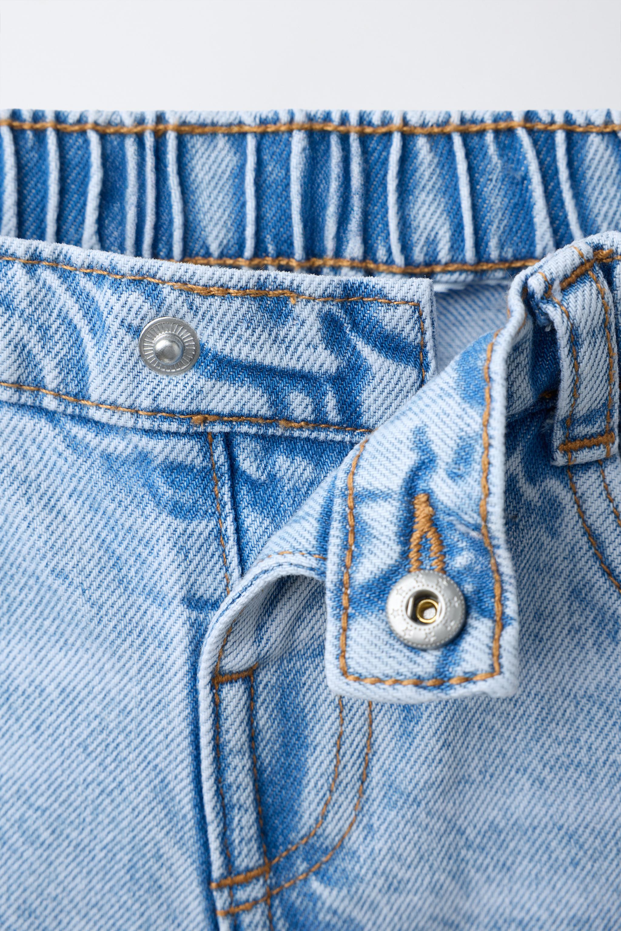 HEART BUTTON WIDE LEG JEANS