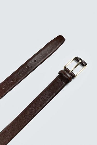 LEATHER DRESS BELT - Brown by Zara - Image 1