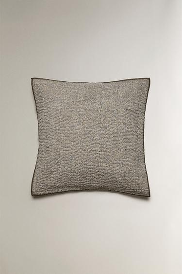 KISSENBEZUG MIT BLUMENPRINT - Perlgrau von Zara - Bild 0