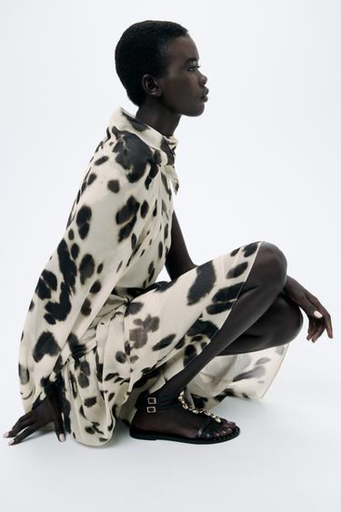 Zara EMBELLISHED STRAP LEATHER SANDALS - Black