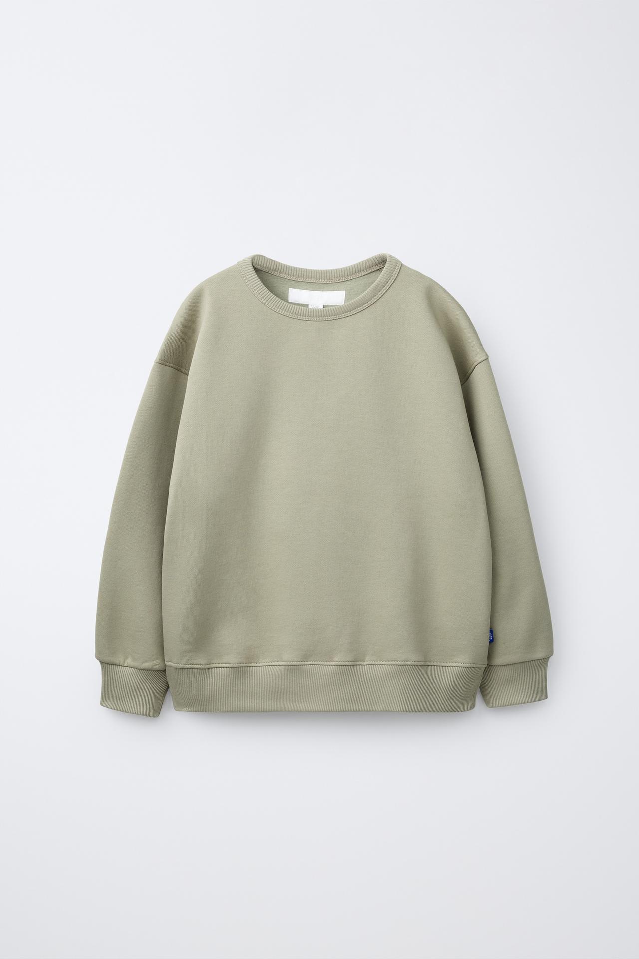 BASIC SWEATSHIRT — Beige / Green