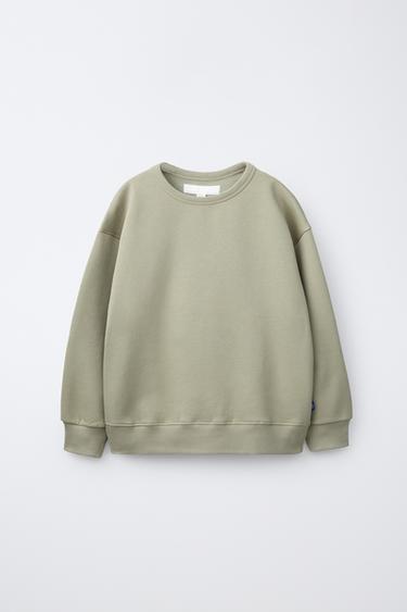 BASIC SWEATSHIRT — Beige / Green 1