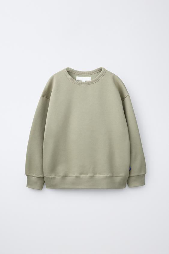 PLAIN SWEATSHIRT - Beige / Green by Zara - Image 0