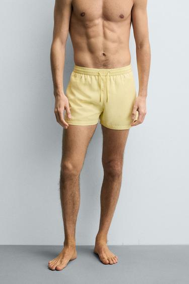 SOFT SHORT SWIMMING TRUNKS - Yellow by Zara - Image 1