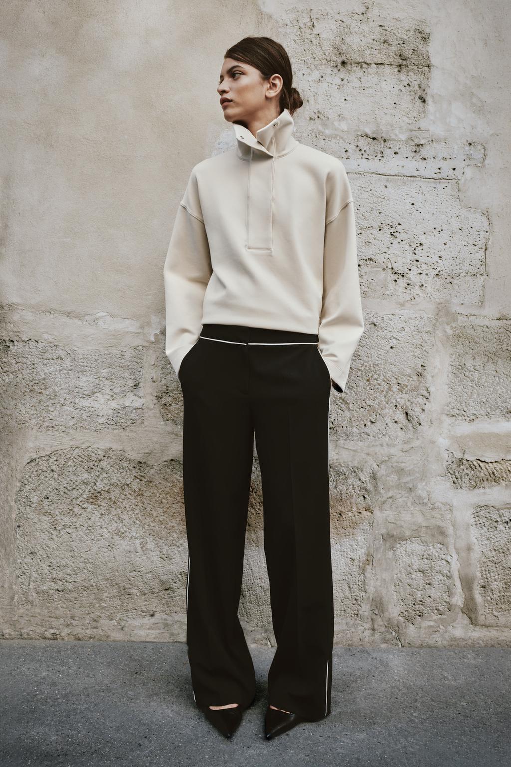 TROUSERS WITH CONTRASTING TRIM