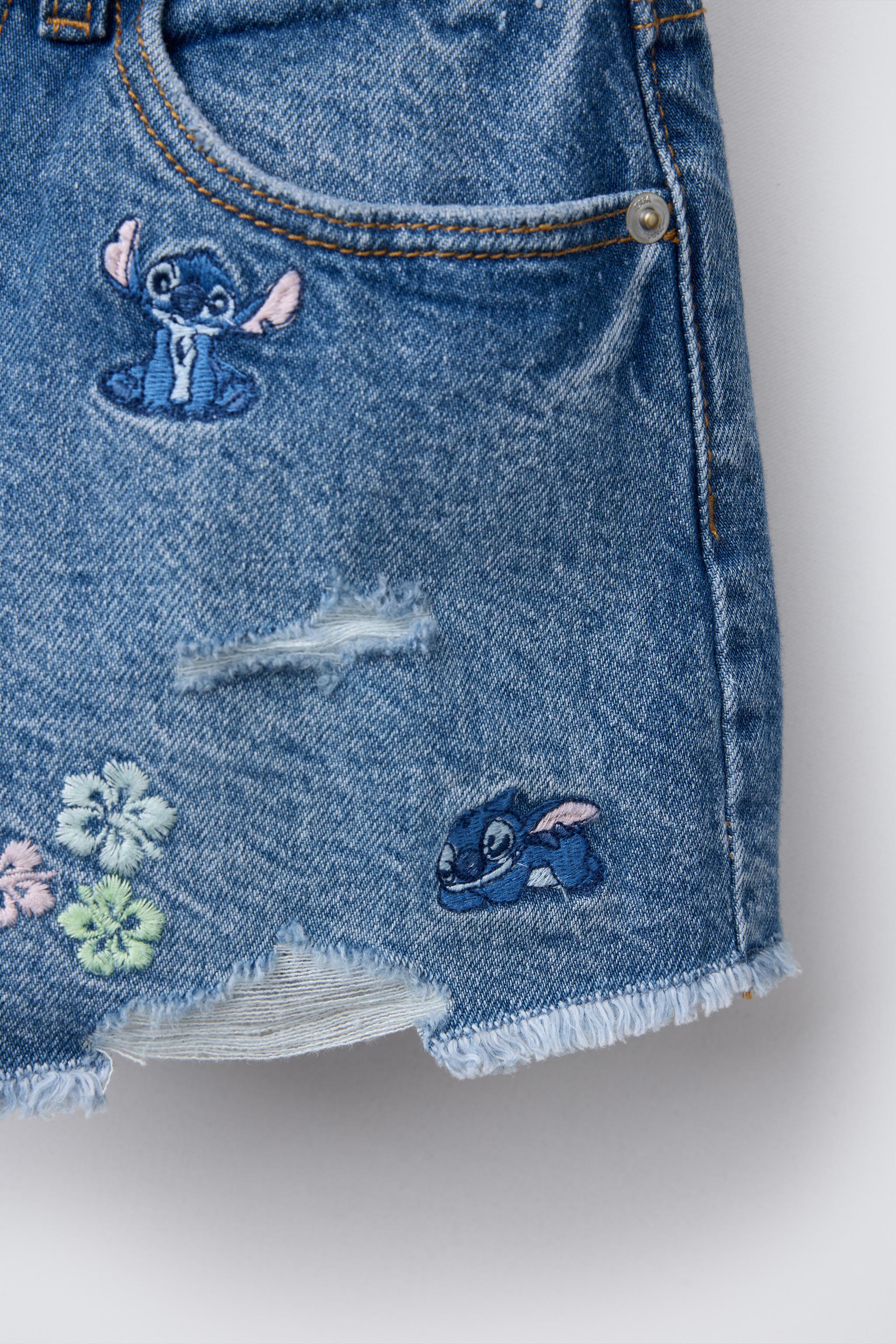 LILO & STITCH © DISNEY DENIM BERMUDA SHORTS - Blue | ZARA
