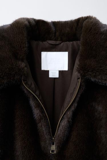 FAUX FUR BOMBER JACKET - Mink by Zara - Image 6