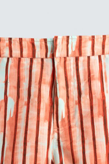 STRIPED SWIMMING TRUNKS - Orange by Zara - Image 7