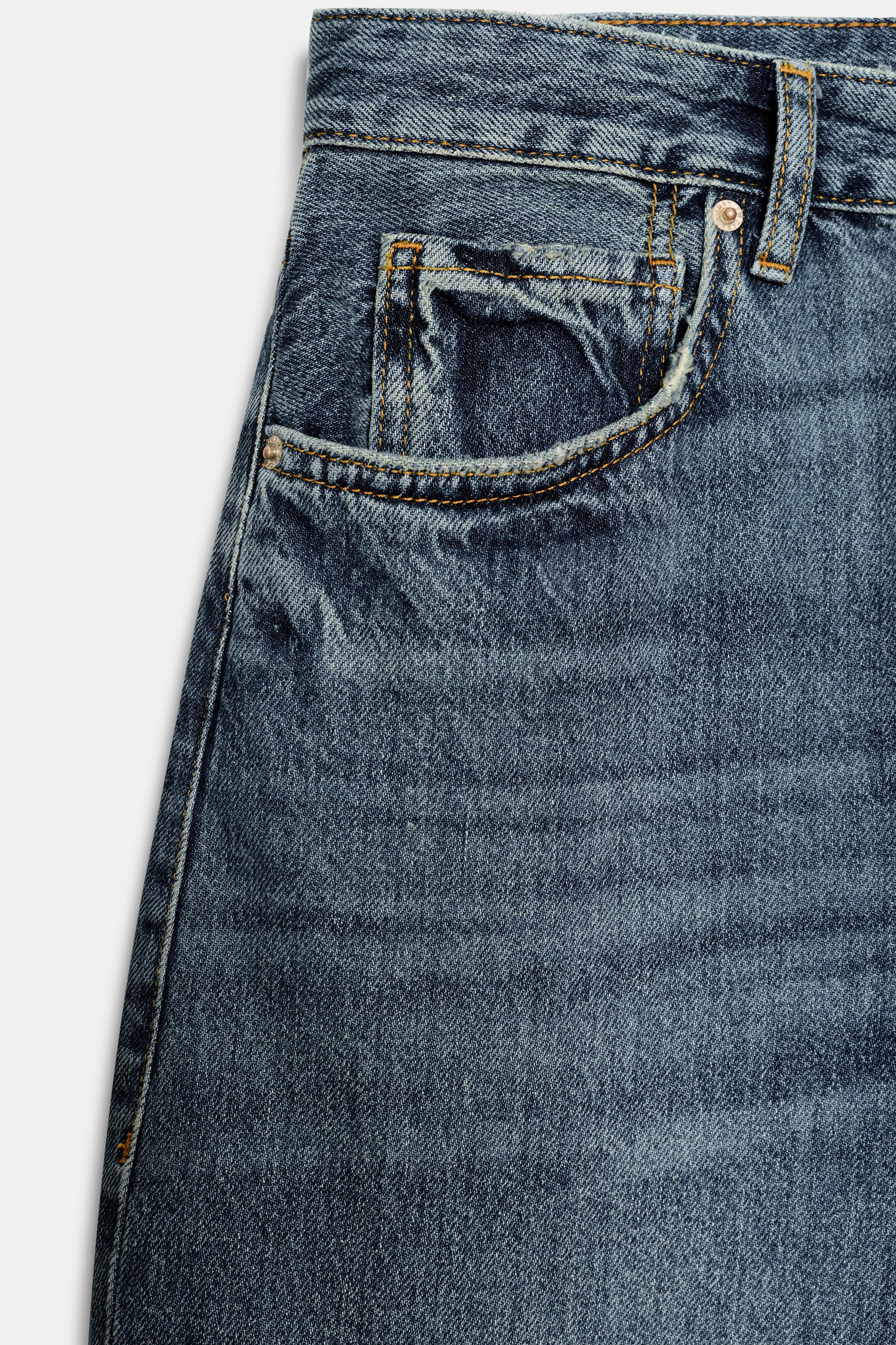 Женские джинсы Zara ZW COLLECTION MID-RISE CURVED STRAIGHT JEANS — фото 7