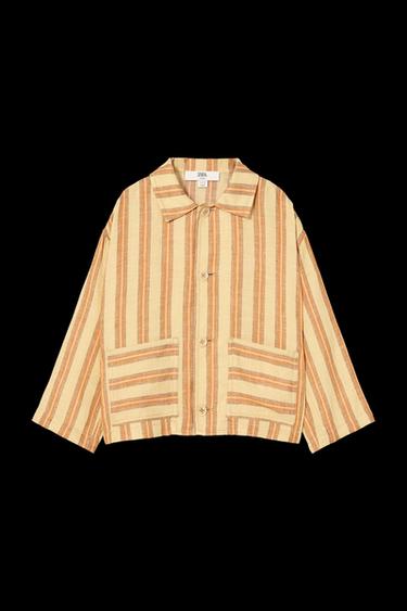CAMISA RAYAS 100% LINO LIMITED EDITION - 089 de Zara - Imagen 0