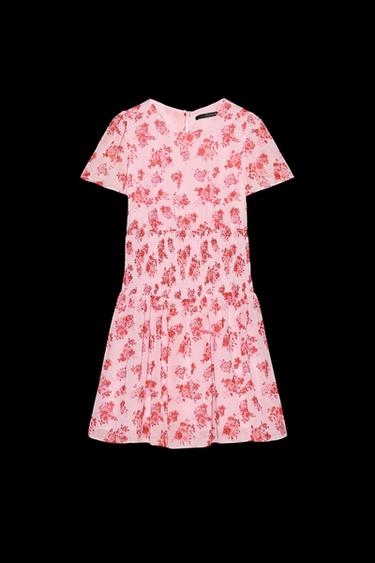 SHORT FLORAL PRINT DRESS - Pinks by Zara - Image 0