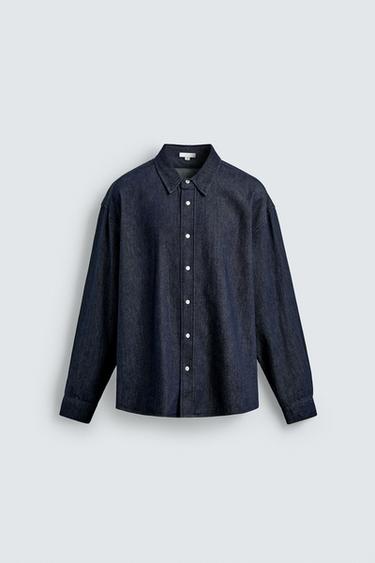 CAMISA DENIM RELAXED FIT - Azul de Zara