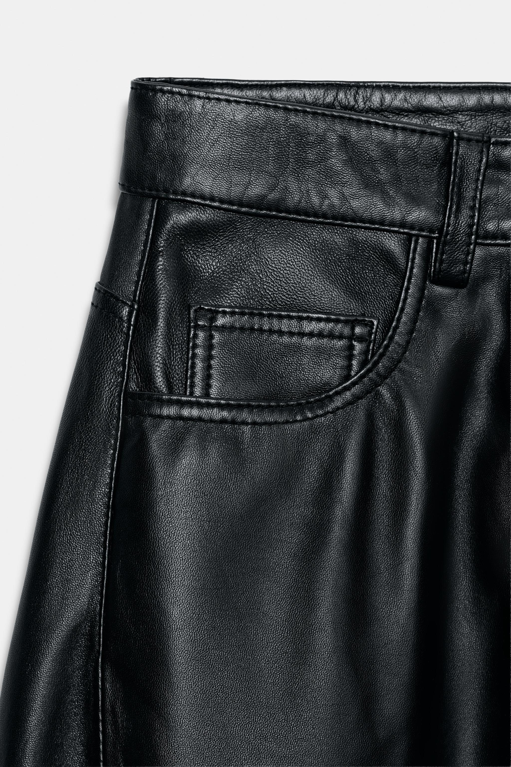 ZW COLLECTION LIMITED EDITION レザーバレルパンツ - ブラック | ZARA