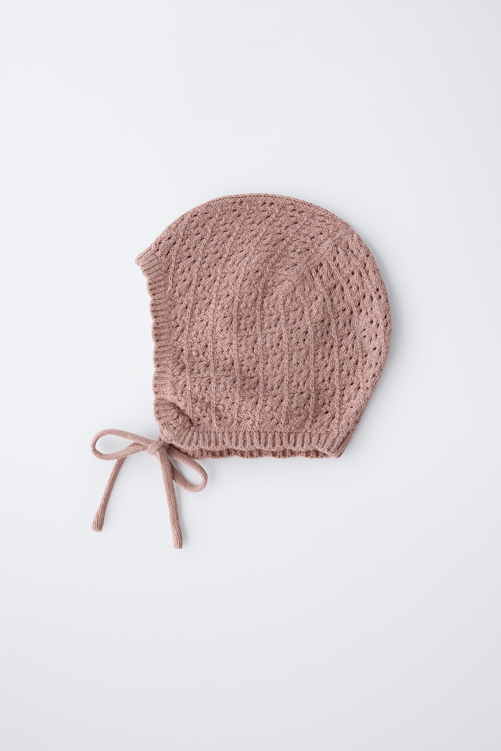COTTON SILK KNIT BONNET - Pink | ZARA United States