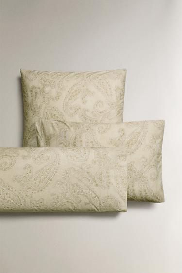 Zara PAISLEY PRINT PILLOWCASE - Green - Image 0