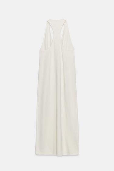 ROBE LONGUE EN COTON - Écru de Zara - Image 5